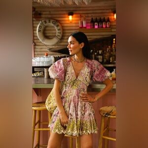 HEMANT AND NANDITA MAYA PUFF SLEEVE MINI DRESS size XL